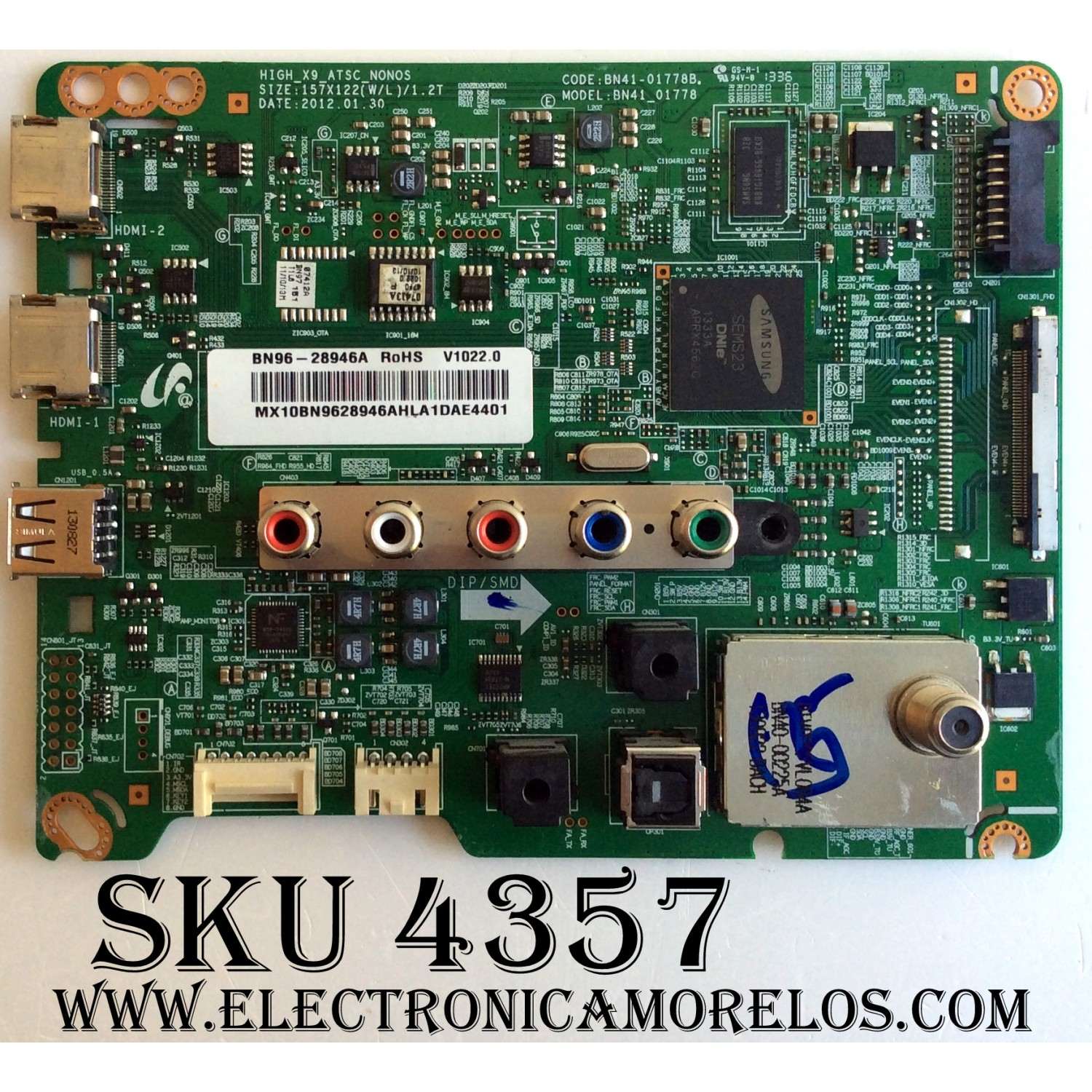 MAIN / SAMSUNG BN96-28946A / BN97-07412A / BN41-01778B / PARTES SUSTITUTAS BN96-25789A / BN96-25790A / BN94-06144A / BN94-06144D / BN94-05764R / PANEL DF500BGA-B1 / MODELOS UN50EH5000FXZC / UN50EH5000FXZA AJ04